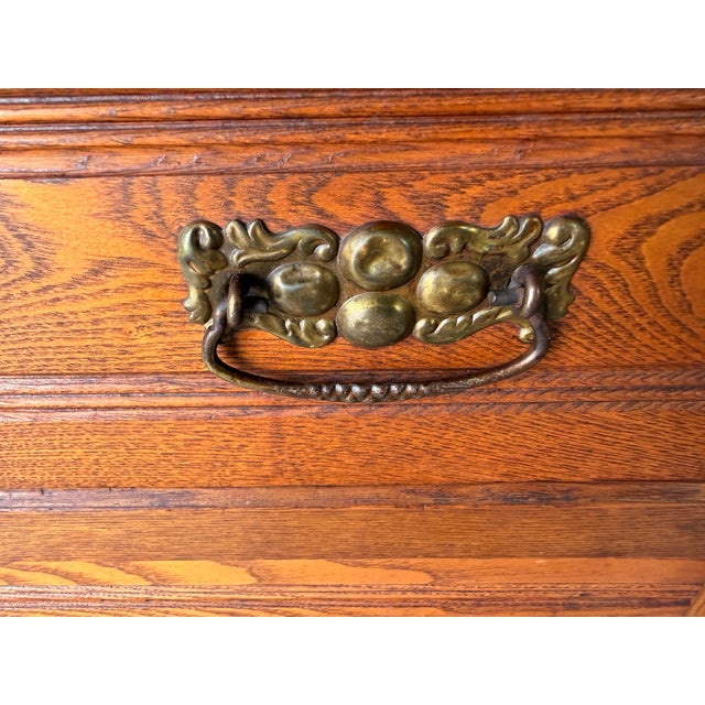 Vintage American Traditional Three Drawer Chest With Brass Handles For Sale - Image 13 of 17