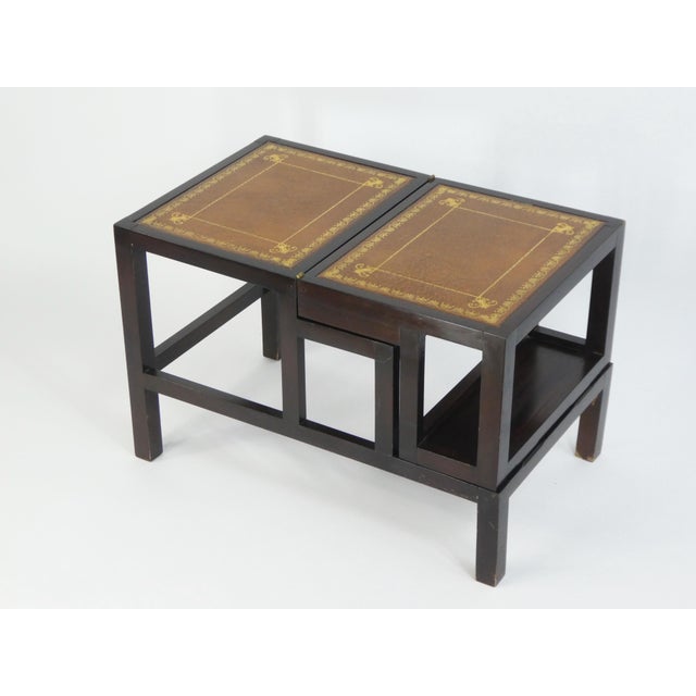 Brown Metamorphic Victorian Wooden Library Stairs in Leather For Sale - Image 8 of 9