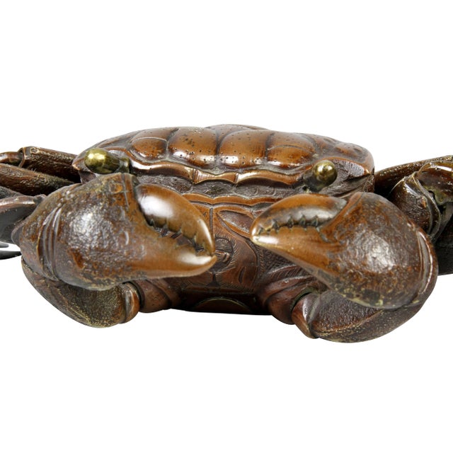 Late 19th Century Japanese Meiji Articulated Bronze Crab For Sale - Image 5 of 10
