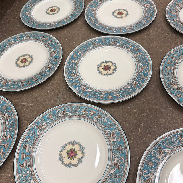 Late 20th Century Wedgwood Florentine Bone China Dishes - Set of 12 For Sale - Image 10 of 12