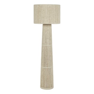 Tapered Natural Chenille Fiber Floor Lamp For Sale