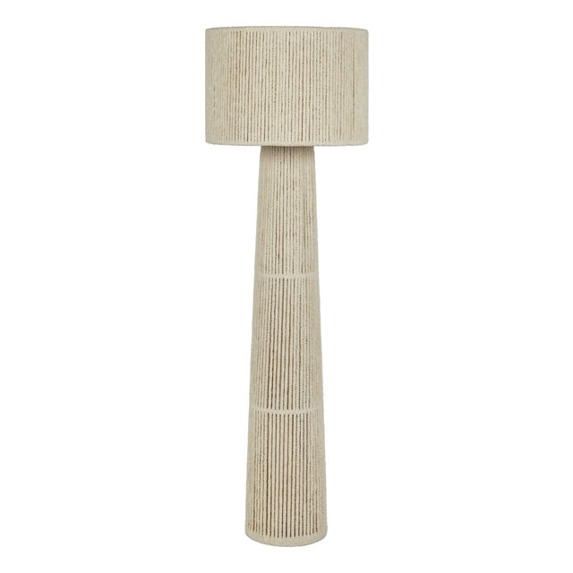 Tapered Natural Chenille Fiber Floor Lamp For Sale