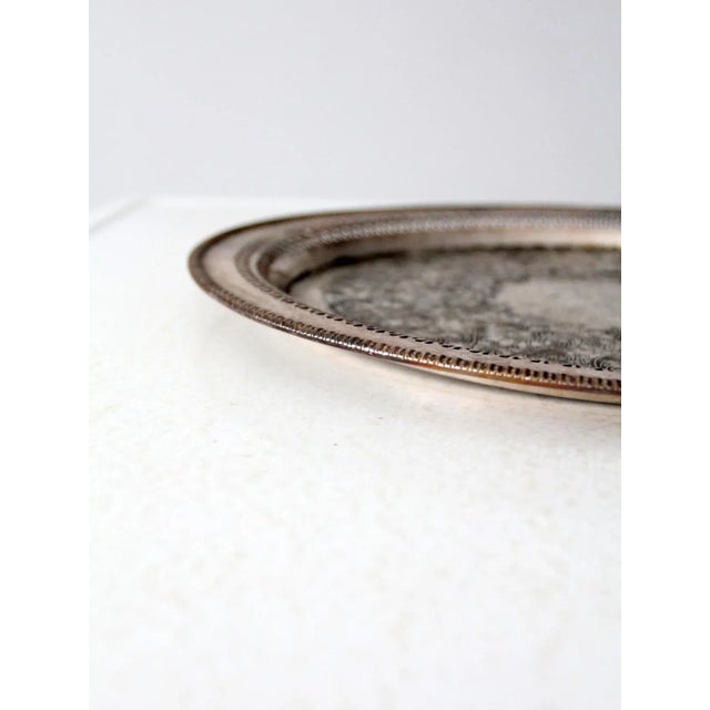 Silver Vintage Wm Rogers Silver Plate Tray For Sale - Image 8 of 12