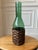 Wood Vintage 13.5” Mid-Century Italian Emerald Green Glass Carafe With Fitted Woven Sleeve For Sale - Image 7 of 15