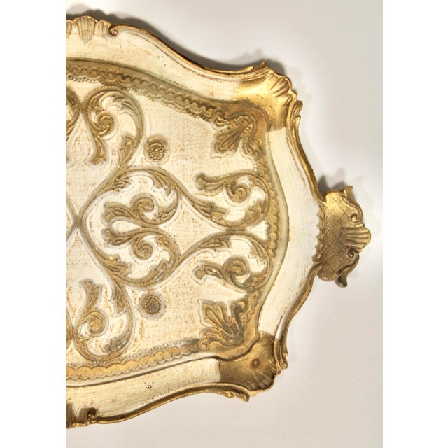 Italian Mid Century Italian Florentine Gilded Tray For Sale - Image 3 of 10