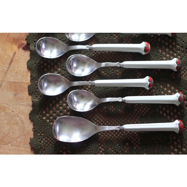 1970s Boho Chic Denby Regency Jewel White flatware 1 serving spoon For Sale - Image 14 of 17