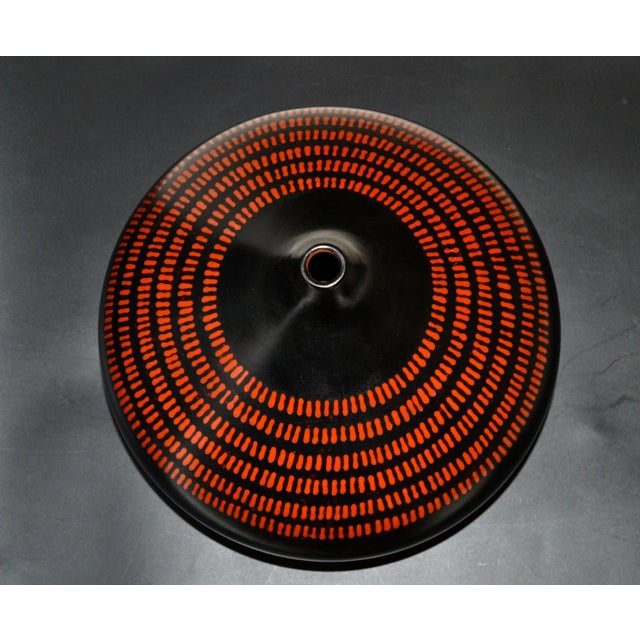 1970s Signed Peruvian Urn Shape Studio Piece Black & Brown Ceramic Vase, Pottery For Sale - Image 5 of 13