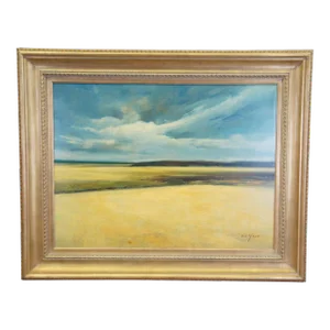 Zhao Huxie "Clifton" Impressionist Prairie Landscape Oil Painting Framed