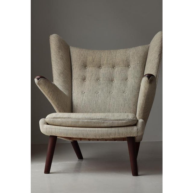 1950s Set of Papa Bear AP-19 Chair and Ottoman in Teak attributed to Hans J. Wegner for S.P. Stolen, Denmark, 1950s For Sale - Image 5 of 18