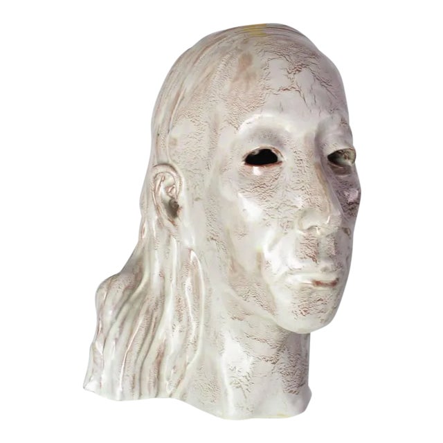 Ceramic 1980s Pottery Glazed Ceramic Indian Head Sculpture For Sale - Image 7 of 7