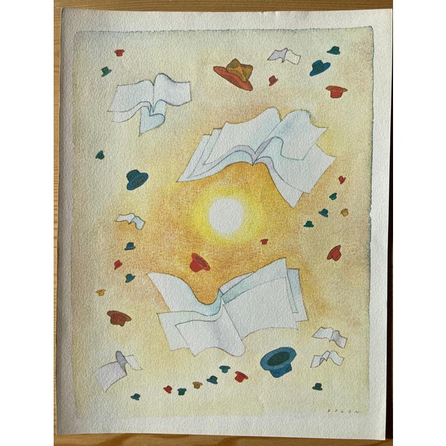 Jean-Michel Folon (1934-2005) The Flight Color heliogravure Signed in the plate On vellum, 18 x 24 cm (approx. 7 x 9...