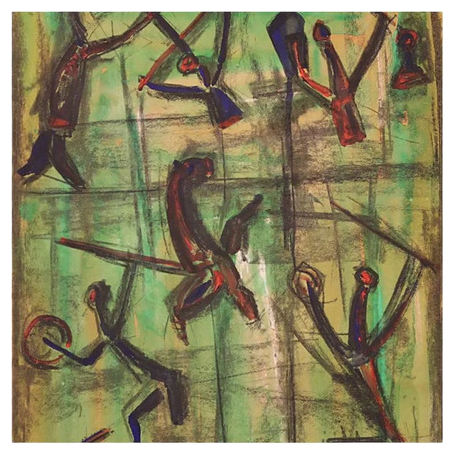 Signed Abstract Painting, 20th Century For Sale