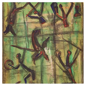 Signed Abstract Painting, 20th Century