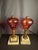 Antique Matched Pair Victorian Cranberry Cut Clear Whale Oil Lamps Glass 1850s For Sale - Image 13 of 16