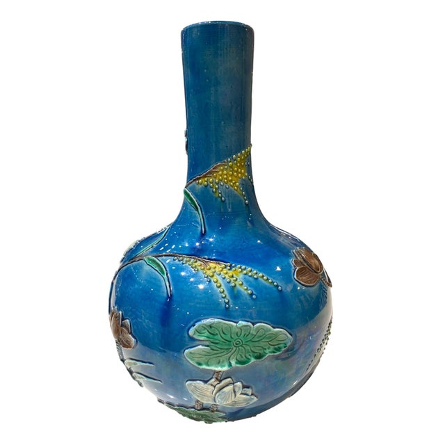 Chinese Early 20th Century Chinese Republic Period Wang Bingrong-Marked Stick Vase With Egret & Water Lily Motif For Sale - Image 3 of 16