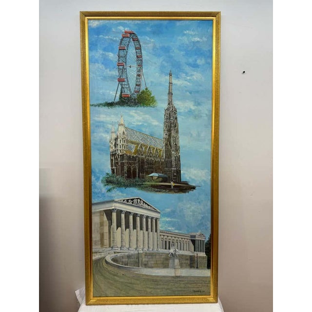 Pair of Berlin & Vienna Landmarks Oil Paintings, 1988 by Greenberg For Sale In San Francisco - Image 6 of 12