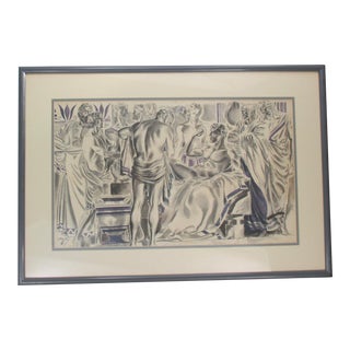 Floherty Drawing Circa 1950s "Greeks" For Sale