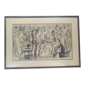 Floherty Drawing Circa 1950s "Greeks"