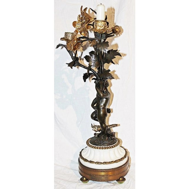 French Dore'-Bronze Candleabras - A Pair For Sale - Image 10 of 11