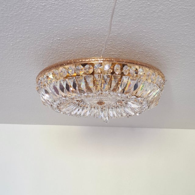 Vintage Ceiling Light in Brass and Lead Crystal from Palwa, Germany, 1960s For Sale - Image 12 of 18