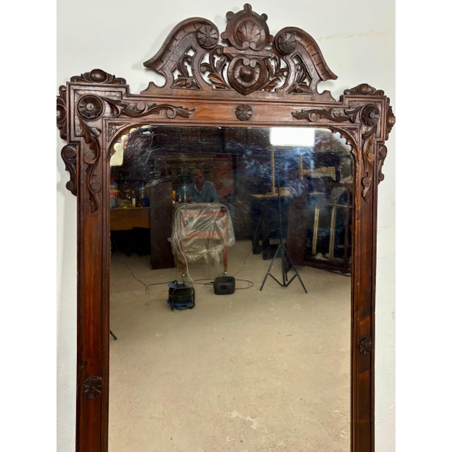 Large Renaissance Revival Hardwood Mirror, Early 20th-Century For Sale - Image 15 of 16