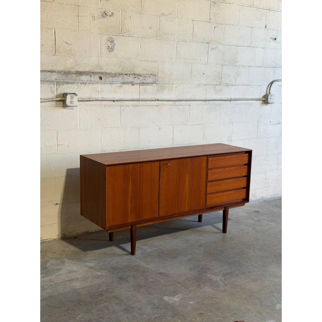 Teak Sideboard Credenza With Tapered Legs Crafted in Norway Mid-Century Modern 1960s For Sale - Image 4 of 10