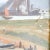 Weathered Signed French Harbor Painting: Vintage Port Scene in Gilt Frame, 1926 For Sale - Image 10 of 10