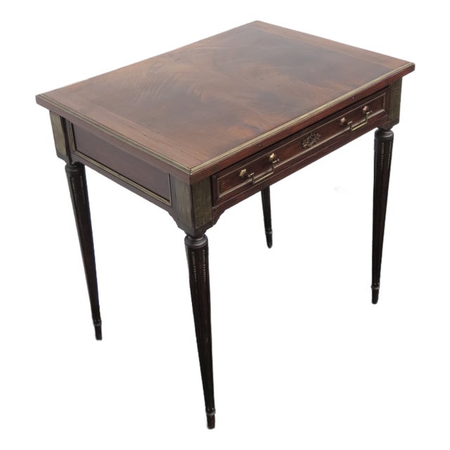 French Late 1800s Small Flame Mahogany Desk 6427 For Sale