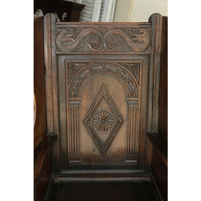 Brown 18th-Century Georgian Oak Wainscot Manor Chair For Sale - Image 8 of 10
