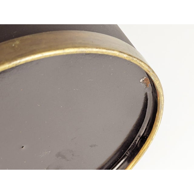 Mid-Century Modern Italian Mat Black and Azure Enameled Metal Umbrella Stand, 1960s For Sale - Image 10 of 11