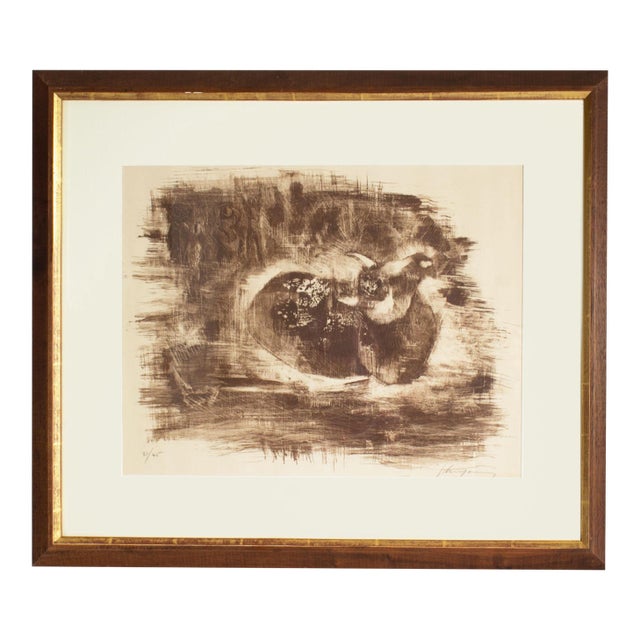 Lithograph of a Bull John Chin Young For Sale