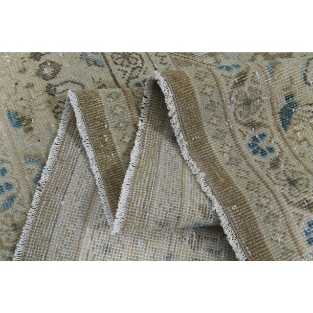 1970s Vintage Persian Handmade Wool Cotton Green Area Rug For Sale - Image 4 of 11