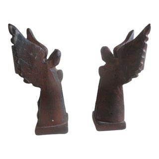 1990s Jan Barboglio Gaudian Angel Hand Forged Iron Candlesticks- a Pair For Sale