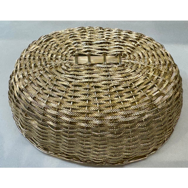 English Vintage Oval Silver Handwoven Bread Basket For Sale - Image 3 of 5