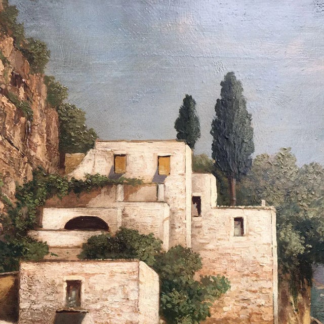 Amalfi Coast, Posillipo School, Oil on Canvas For Sale - Image 6 of 11