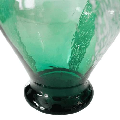 Mid-Century German Green and White Hand-Blown Glass Vase, 1960s For Sale - Image 4 of 8