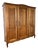 Vintage French Louis XVI Style Carved Oak 3-Door Wardrobe For Sale