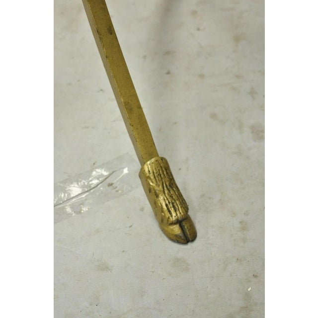Late 20th Century Italian Neoclassical Style Gold Hoof Foot Round Occasional Side Table For Sale - Image 12 of 12