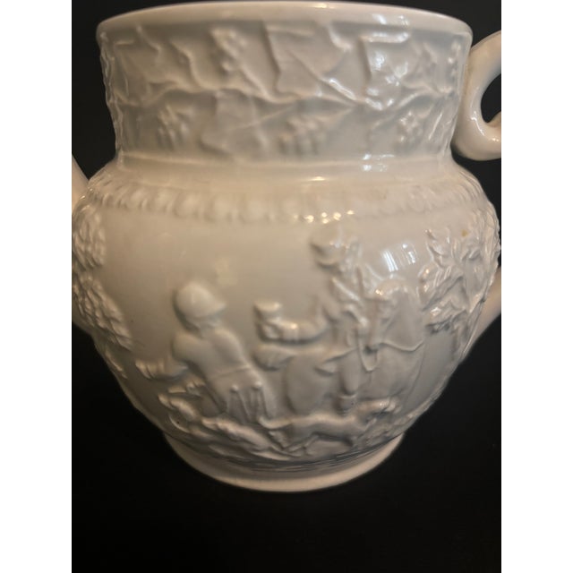 T. Green Vintage English t.g. Green & Co Relief Molded Creamware Teapot & Creamer Set - 2 Pieces For Sale - Image 4 of 11