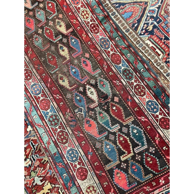 Traditional 1930s Charcoal Boteh Rug 3.8 x 9.9 For Sale - Image 3 of 11