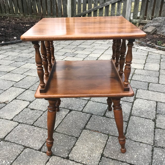 Ethan Allen Baumritter Hard Rock Maple 2 Tier End Side Table 1950’s