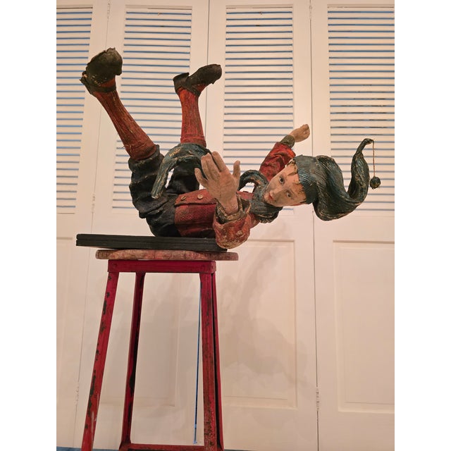 Vintage Mid Century Folk Art Sculpture of Falling Figure For Sale - Image 4 of 15