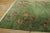 Soothing Green Color Minimalist Open Field and Floral Border Antique Chinese Art Deco Carpet For Sale In New York - Image 6 of 9