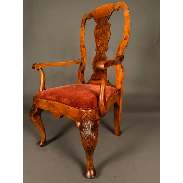Pair of Late 19th Century English Queen Anne Style Armchairs, C. 1890 For Sale - Image 4 of 12
