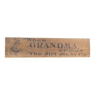 20th Century Primitive Rustic Decorative Wood Sign For Sale