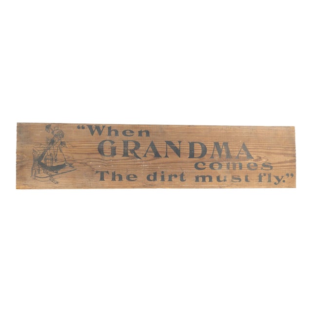 20th Century Primitive Rustic Decorative Wood Sign For Sale
