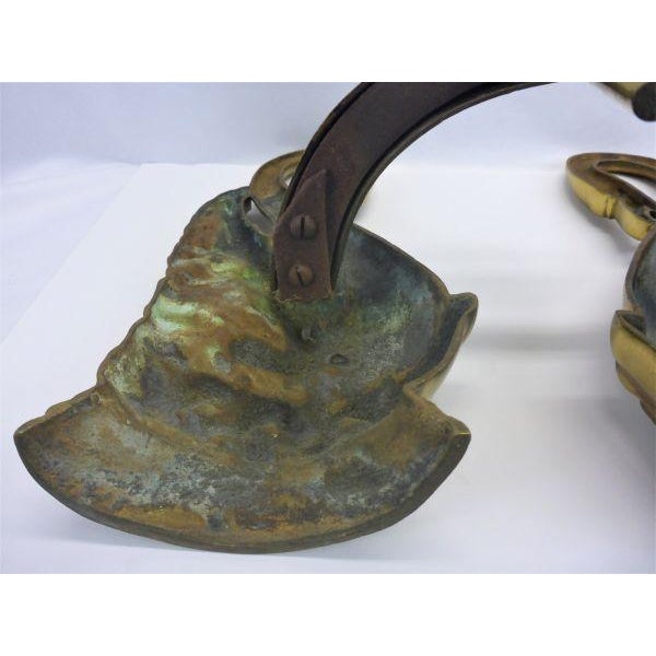 Vintage Brass Fireplace Swan Andiron Complete Set For Sale - Image 10 of 10