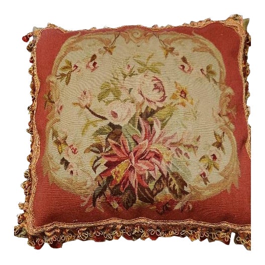 French Market Collection Red Lilly Aubusson Pillow Chairish
