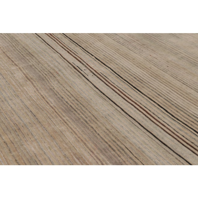 2020s Contemporary Oversized Textural Wool & Natural Silk Striped Rug by Rug & Kilim, India For Sale - Image 5 of 10
