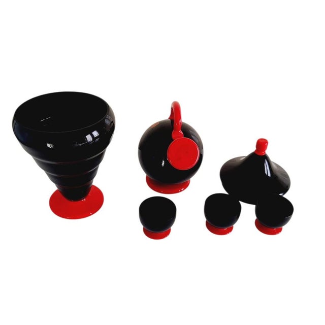 Vittoriale Liqueur Set in Murano Glass from Moretti & Nason, 1930s, Set of 5 For Sale - Image 9 of 17